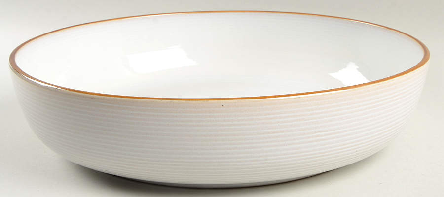 Vintage Modern White 13" Round Serving Bowl by Thomas O'Brien-1