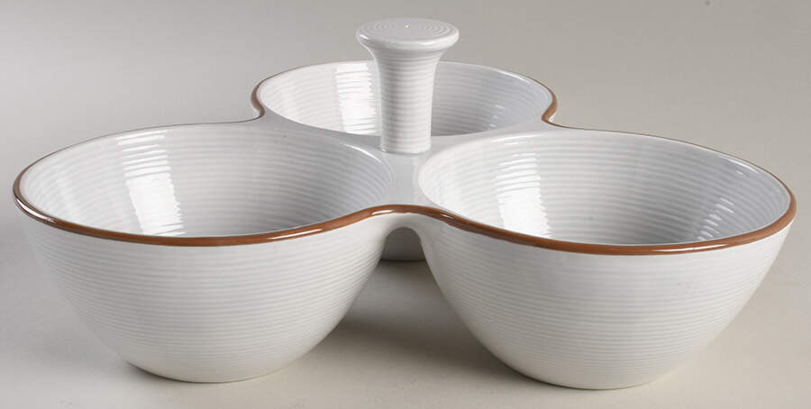 Vintage Modern White 3-Part Relish by Thomas O'Brien-1