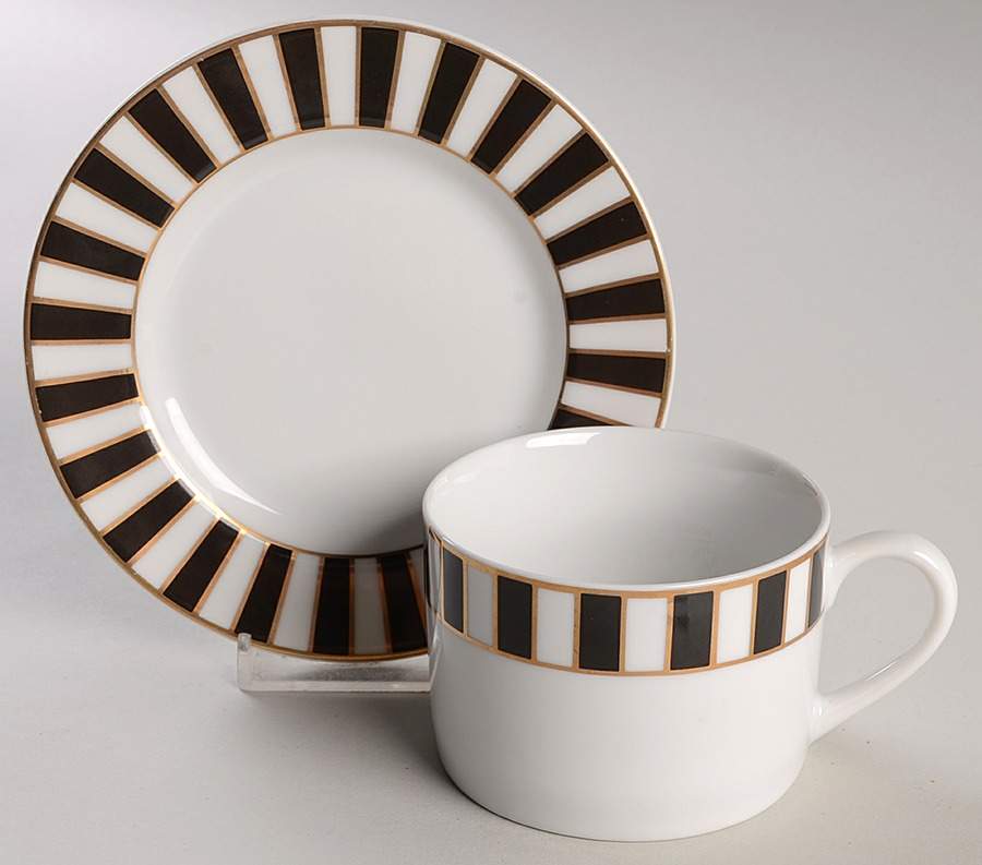 Martinique Black Flat Cup & Saucer Set by Ten Strawberry Street-1