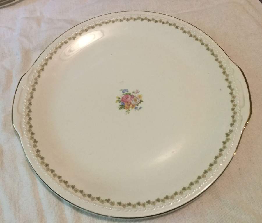 TST928 Handled Cake Plate by Taylor, Smith & Taylor (Ts&T)-1