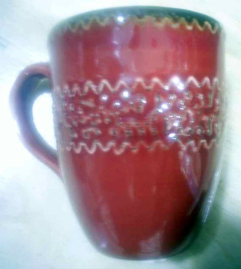Paisleette Red Mug by Tabletops Unlimited-1