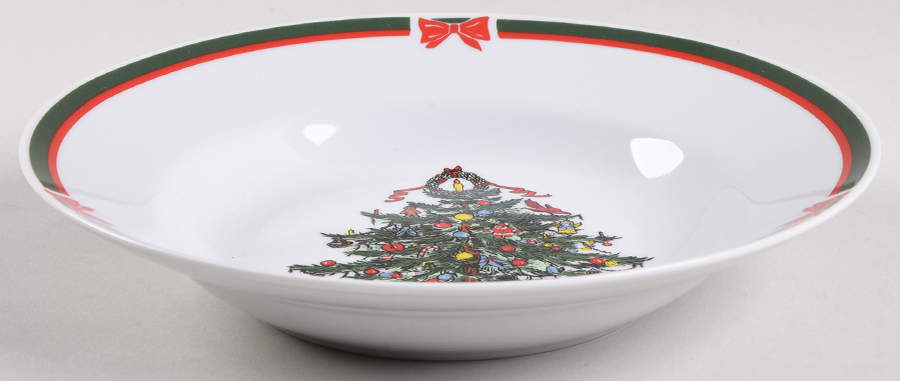 Ribbons & Tree Rim Soup Bowl by Topco-1