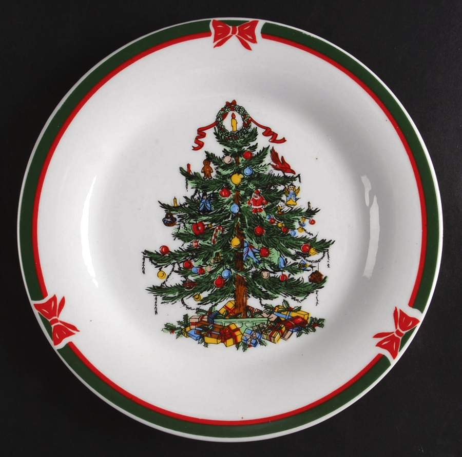 Ribbons & Tree Salad Plate by Topco-1