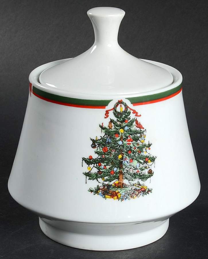 Ribbons & Tree Sugar Bowl & Lid by Topco-1