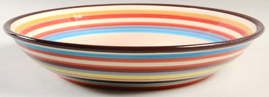 Sedona Stripe 13" Shallow Round Bowl by Tabletops Unlimited-1