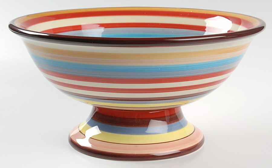 Sedona Stripe Large Compote by Tabletops Unlimited-1