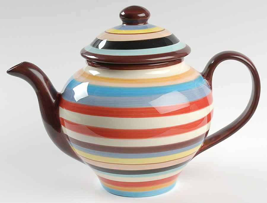 Sedona Stripe Teapot & Lid by Tabletops Unlimited-1
