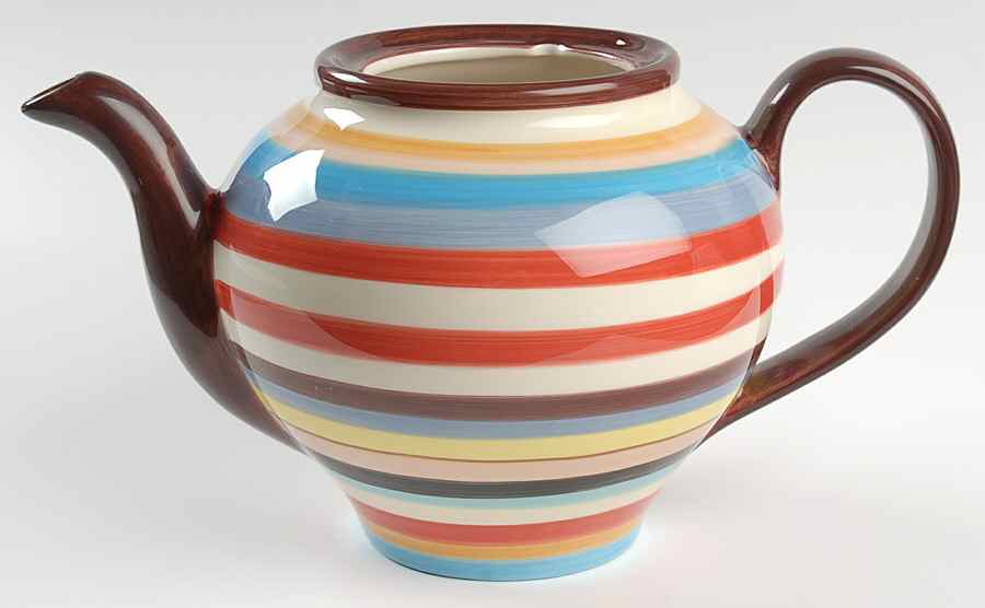 Sedona Stripe Teapot No Lid by Tabletops Unlimited-1