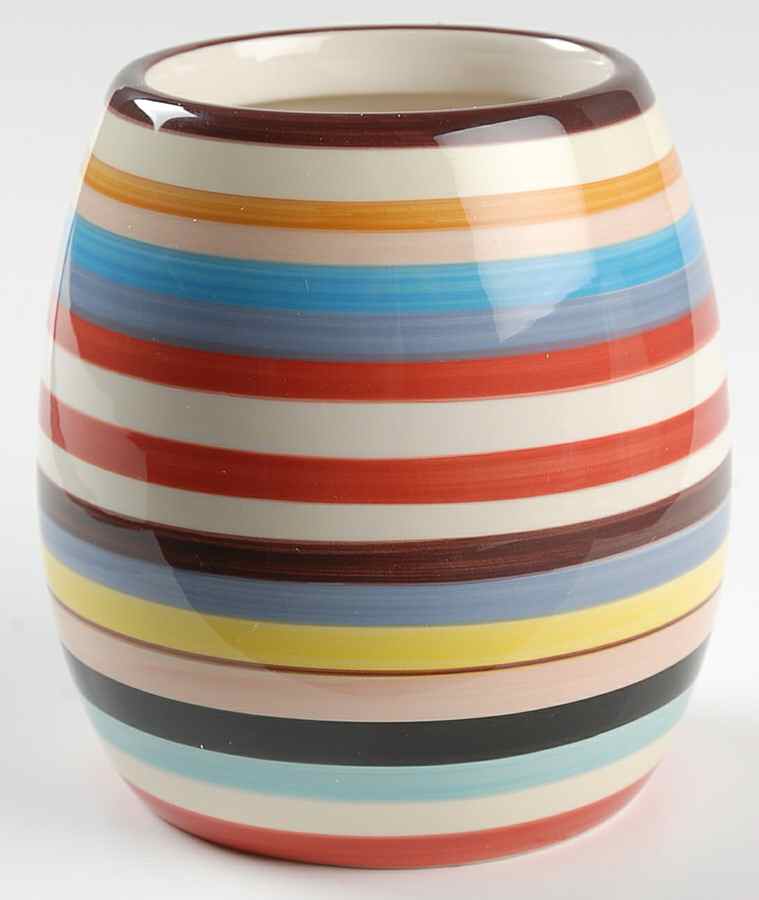 Sedona Stripe Medium Canister No Lid by Tabletops Unlimited-1