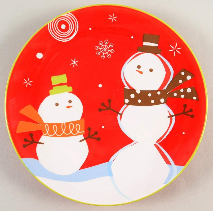 Be Merry Snowman Salad/Dessert Plate by Target-1
