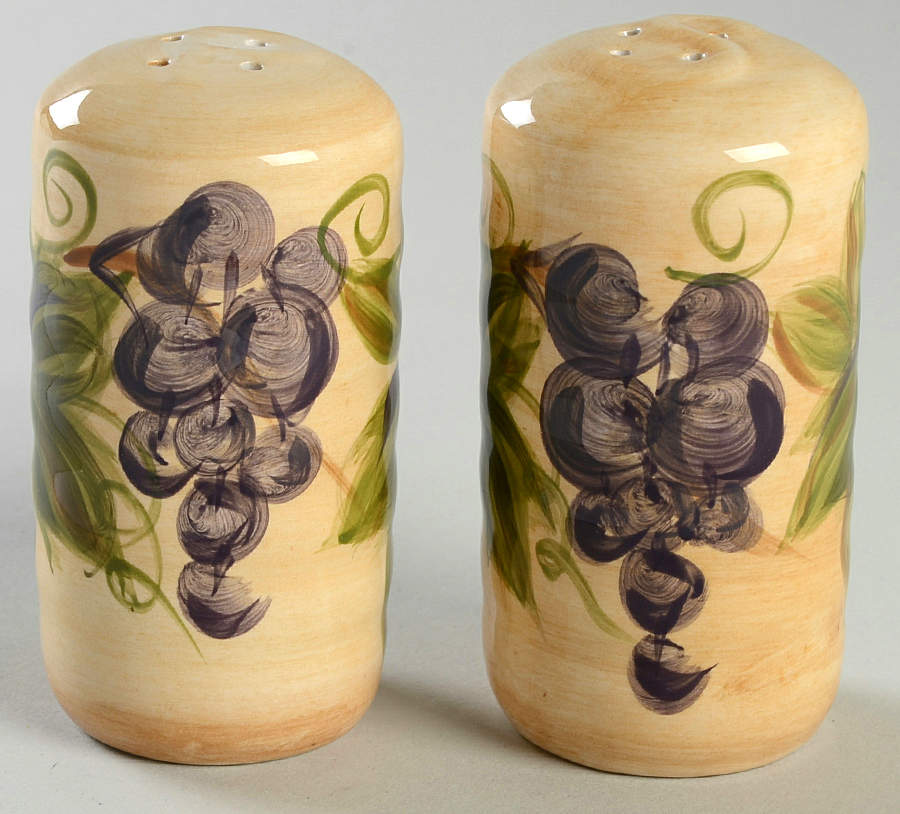 Provincial Grapes Salt & Pepper Set by Tabletops Unlimited-1