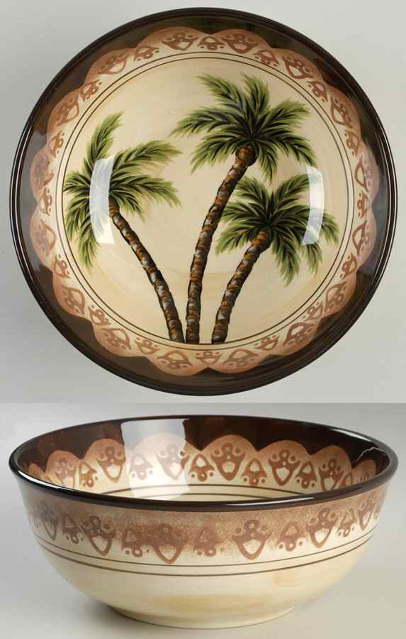 Palm Tree 10" Round Serving Bowl by Tabletops Unlimited-1