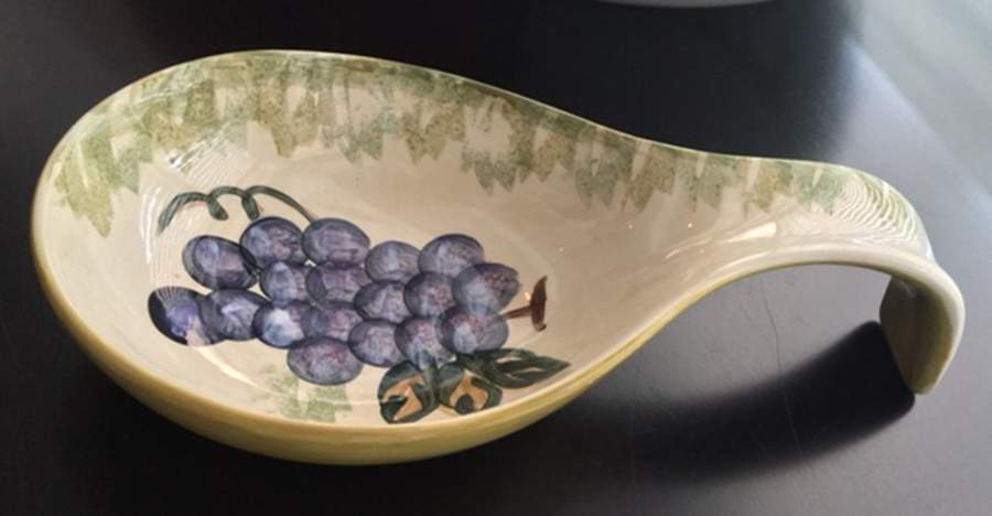 Mixed Fruits Spoon Rest/Holder (Holds 1 Spoon) by Tabletops Unlimited-1