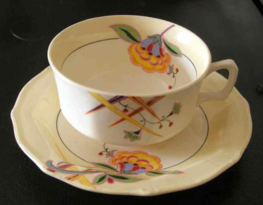 133 Flat Cup & Saucer Set by Taylor, Smith & Taylor (Ts&T)-1