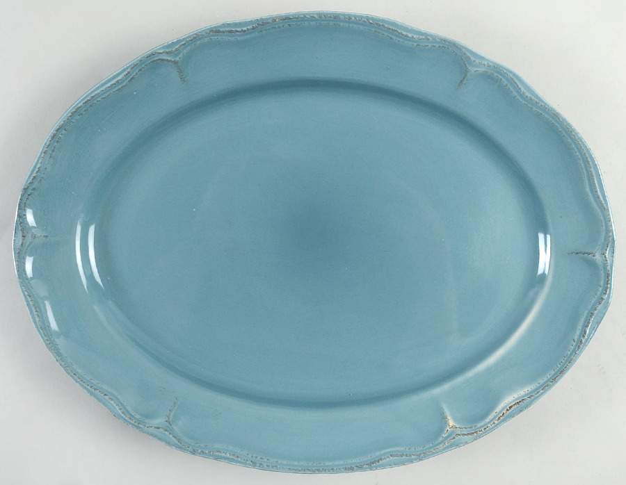 Gourmet Tuscan Blue 15" Oval Serving Platter by Todd English-1