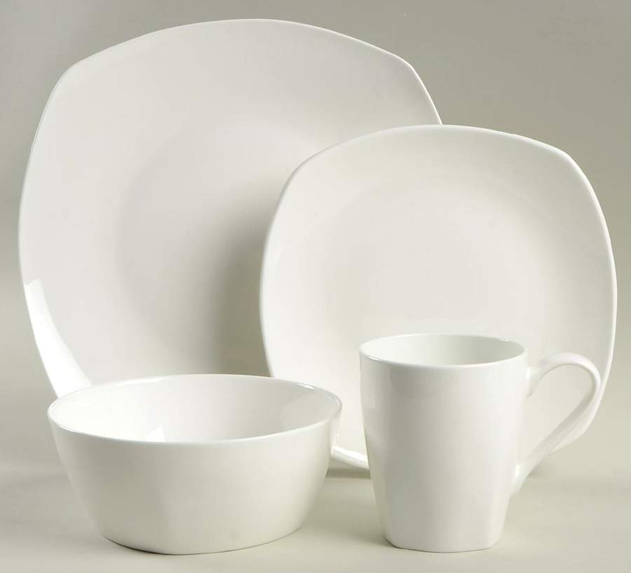 Quattro White 4 Piece Place Setting by Tabletops Unlimited-1