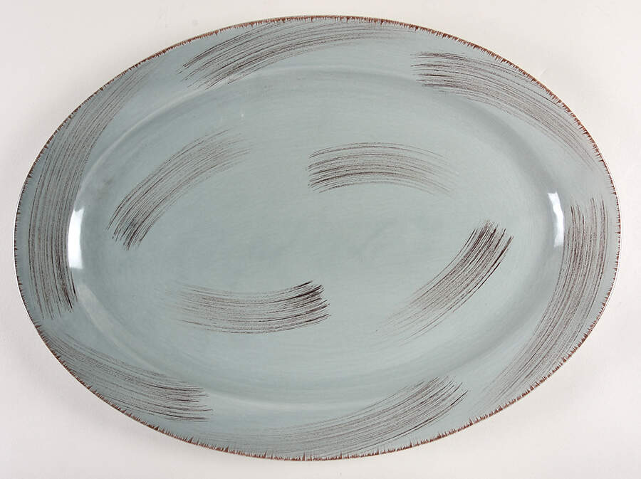Sonoma Slate Blue 18" Oval Serving Platter by Tag Ltd-1