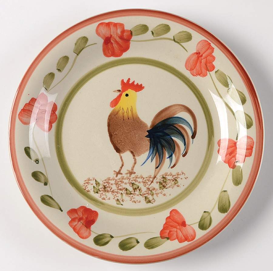 Flora Rooster Salad Plate by Tabletops Unlimited-1