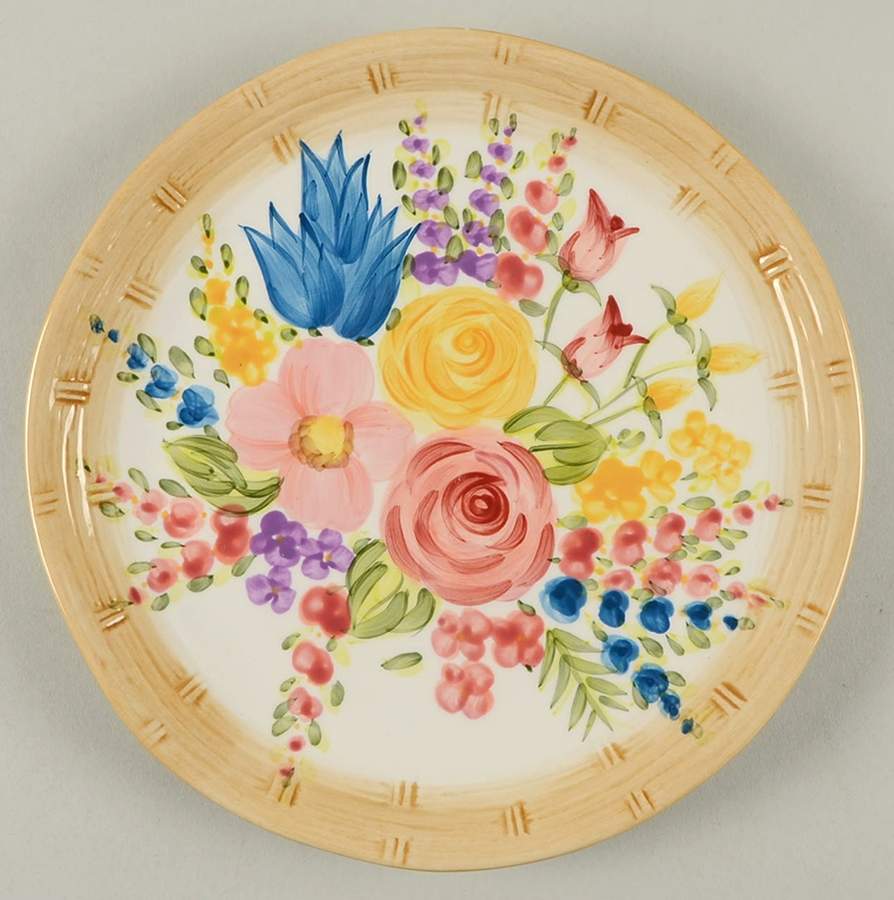 Floral Basket Salad Plate by Tabletops Unlimited-1