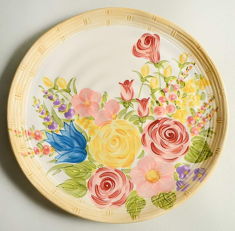 Floral Basket Dinner Plate by Tabletops Unlimited-1