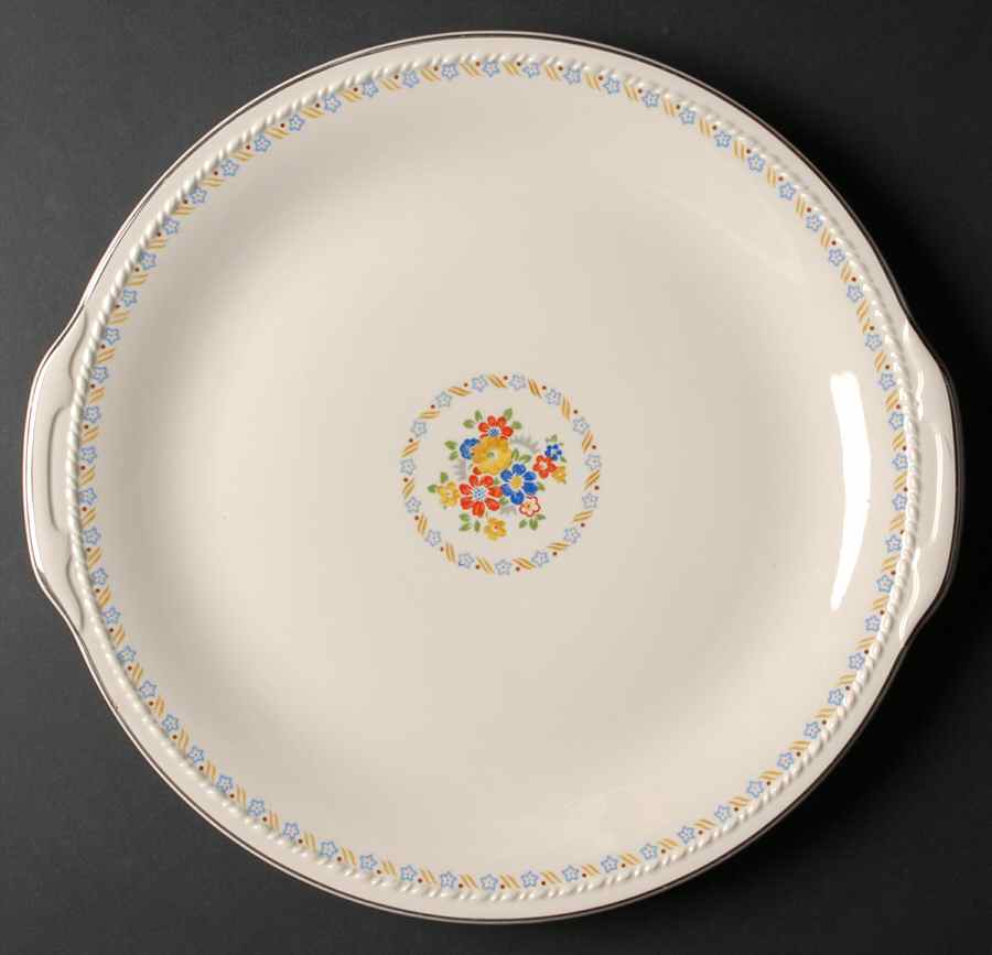 TST1864 Handled Cake Plate by Taylor, Smith & Taylor (Ts&T)-1