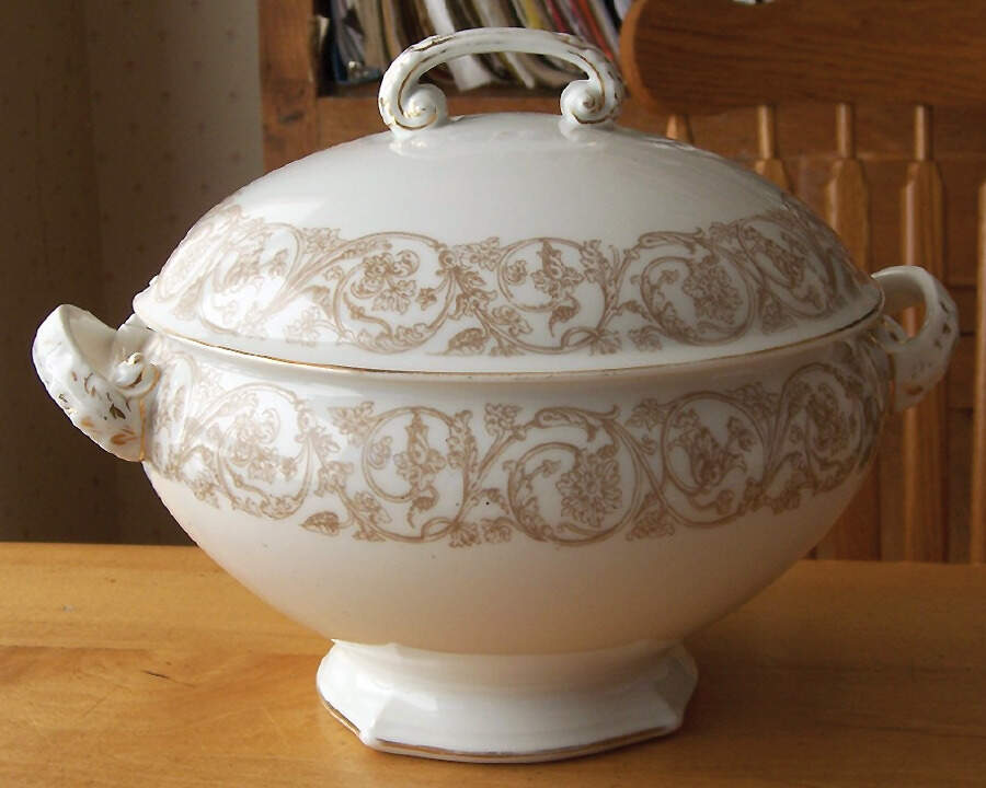 Dorique Tan Tureen &  Lid by Tressemanes & Vogt-1