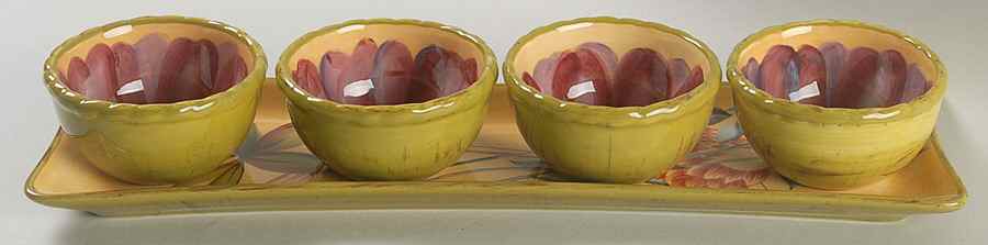 Pirouette Dip Bowl Set-4 Bowls & Tray by Tracy Porter-1