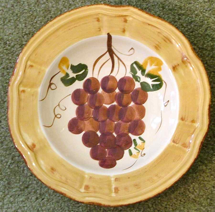 Italian Grapes Rim Soup Bowl by Tabletops Unlimited-1