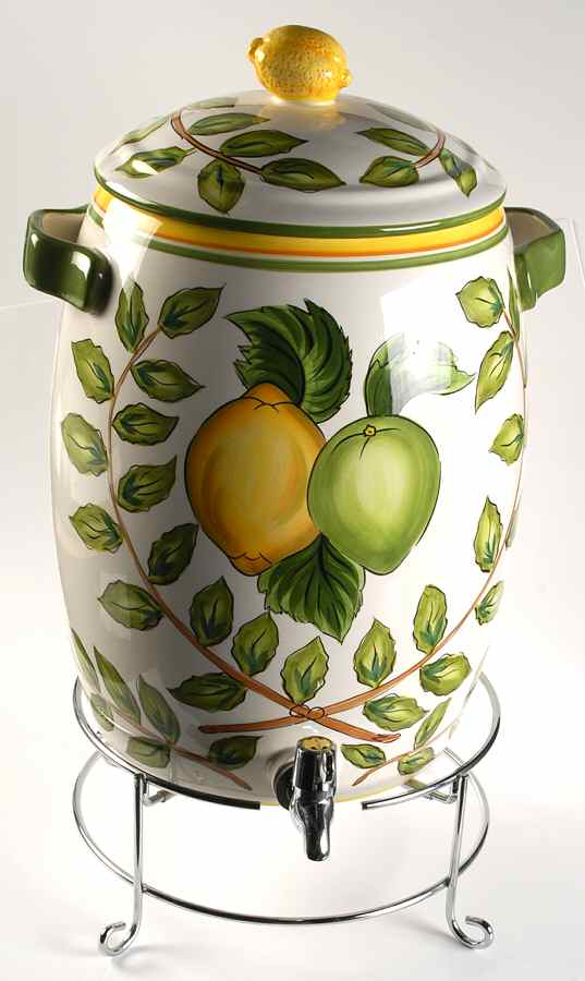 Lemon Wreath 3-Piece Samovar with Stand Set by Tabletops Unlimited-1