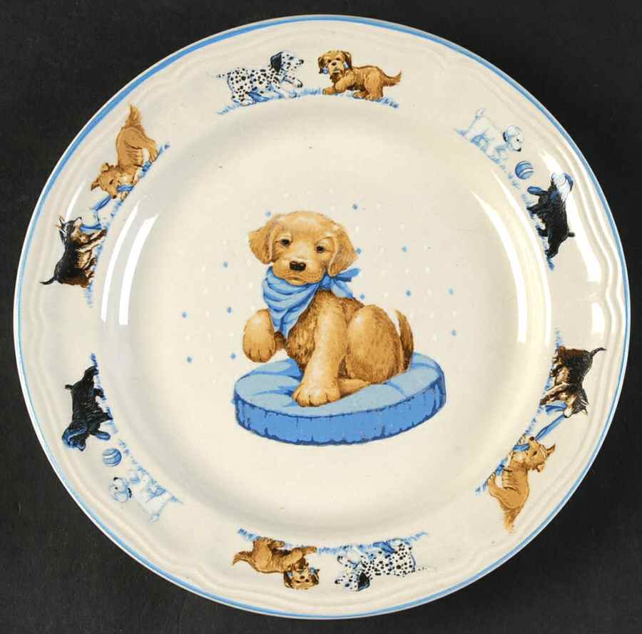 Puppy Love Salad Plate by Tienshan-1