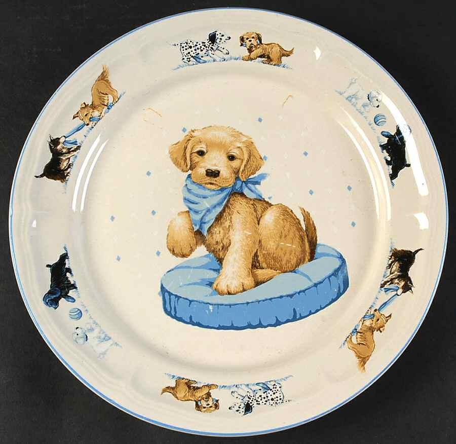 Puppy Love Dinner Plate by Tienshan-1
