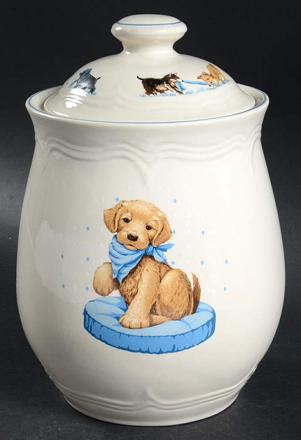 Puppy Love Large Canister & Lid by Tienshan-1