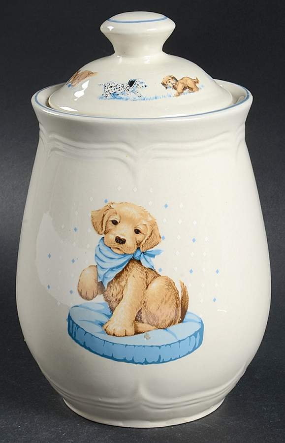 Puppy Love Medium Canister & Lid by Tienshan-1