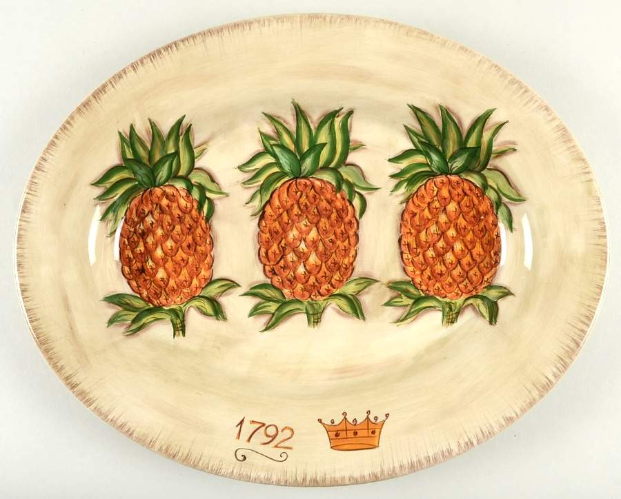 Tropical Pineapple 18" Oval Serving Platter by Tabletops Unlimited-1