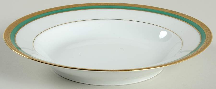 Green Band Rim Soup Bowl by Tiffany-1