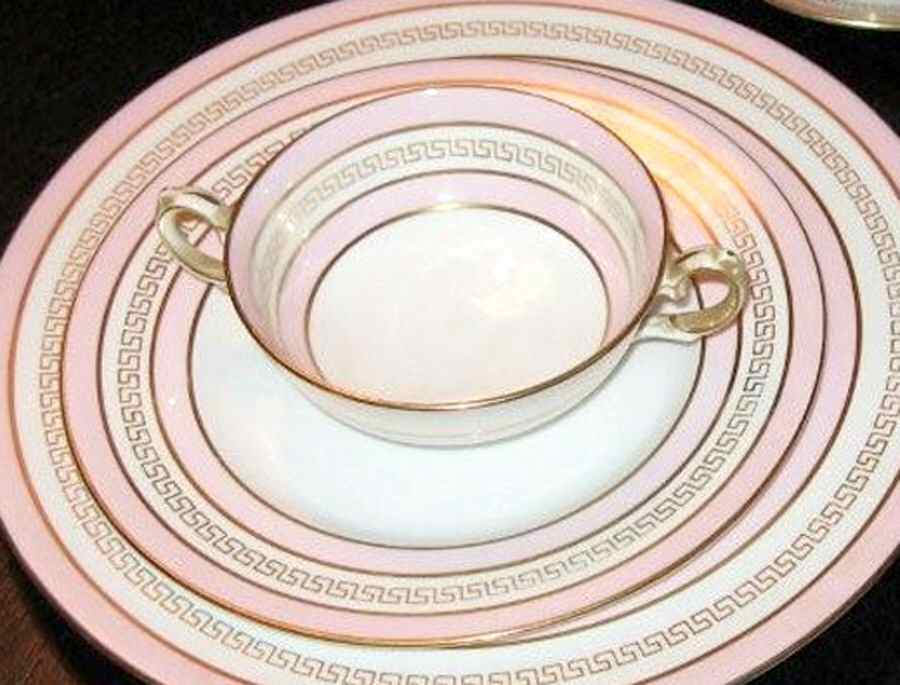 TIC85 Flat Cream Soup Bowl & Saucer Set by Tiffany-1