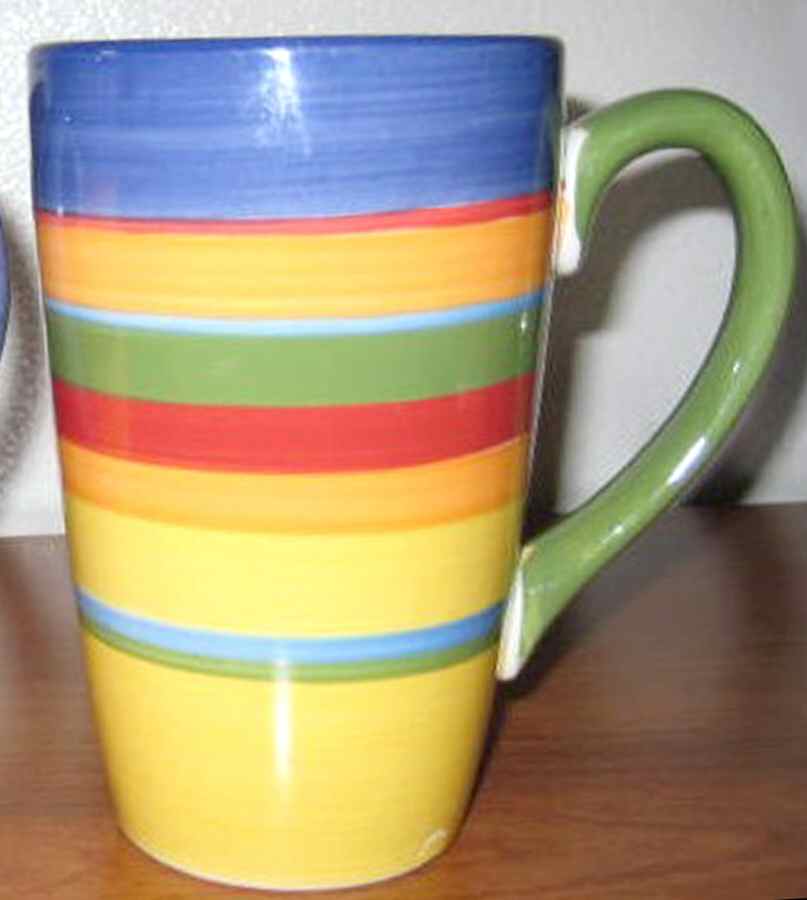 Coffee Stripes Mug by Tabletops Unlimited-1