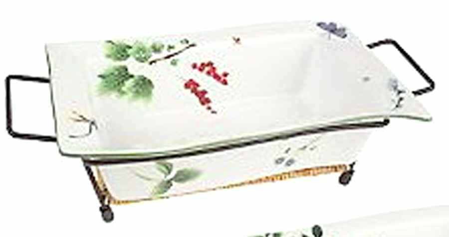 Wild Garden Medium Rectangular Baker by Temp-Tations-1
