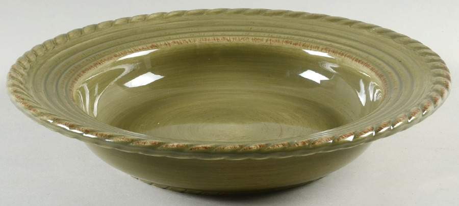Lucca Green Large Rim Soup Bowl by Tabletops Unlimited-1