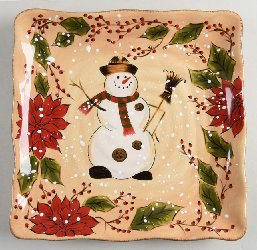 Snowstorm Square Dinner Plate by Tabletops Unlimited-1