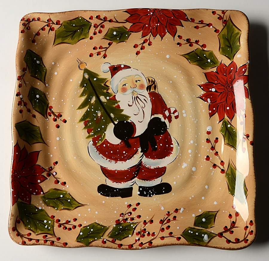 Snowstorm Square Dinner Plate by Tabletops Unlimited-1