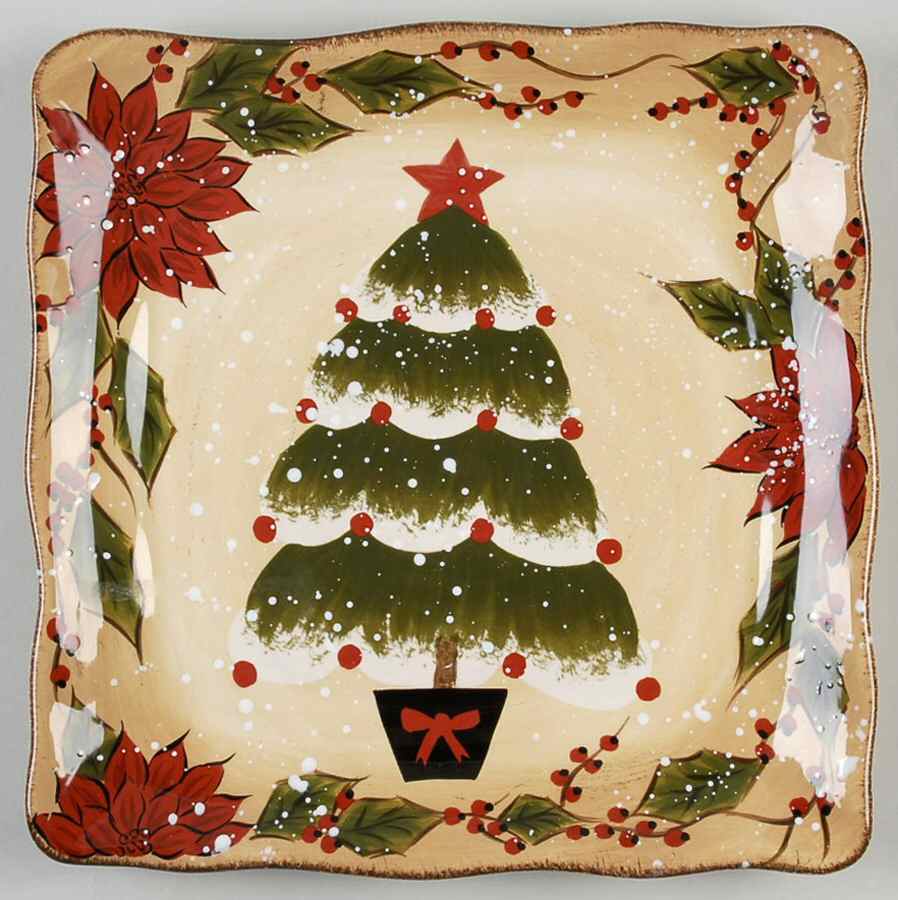 Snowstorm Square Dinner Plate by Tabletops Unlimited-1