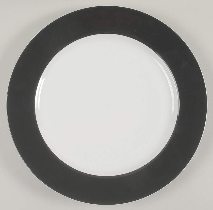Halo Black (No Trim) 12" Chop Plate (Round Platter) by Ten Strawberry Street-1