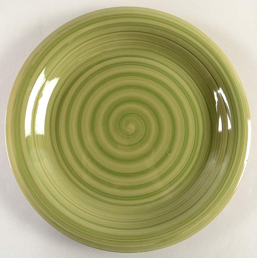 Spirale Green Dinner Plate by Tabletops Unlimited-1