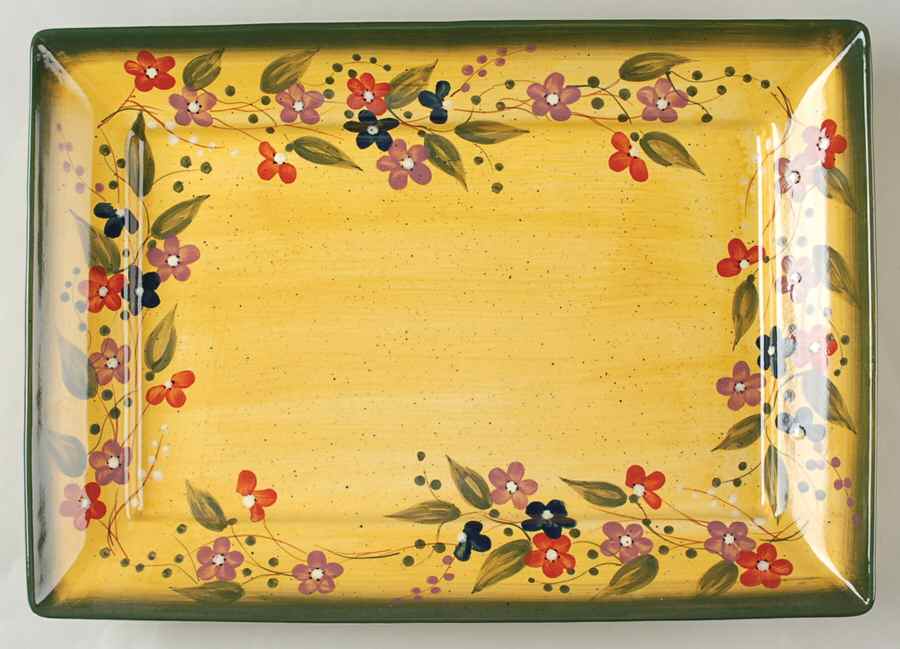 Fleur de Provence 15" Rectangular Serving Platter by Tabletops Unlimited-1