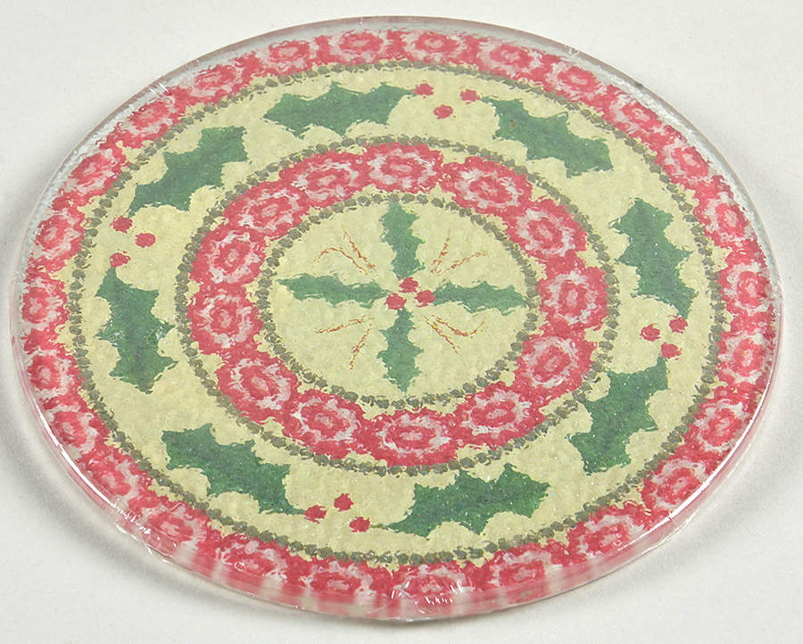 Old World Holiday Round Glass Trivet by Temp-Tations-1
