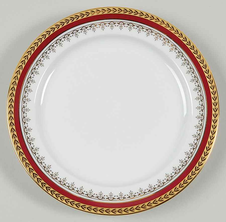 Couronne de Monaco (Red) Bread & Butter Plate by Tharaud-1