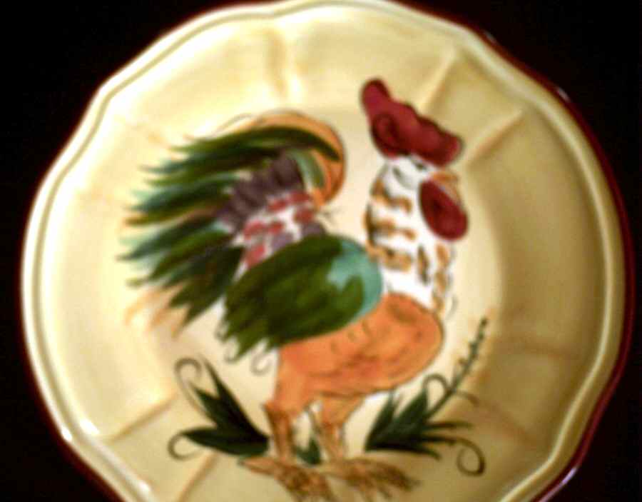 Porto Rooster Dinner Plate by Tabletops Unlimited-1