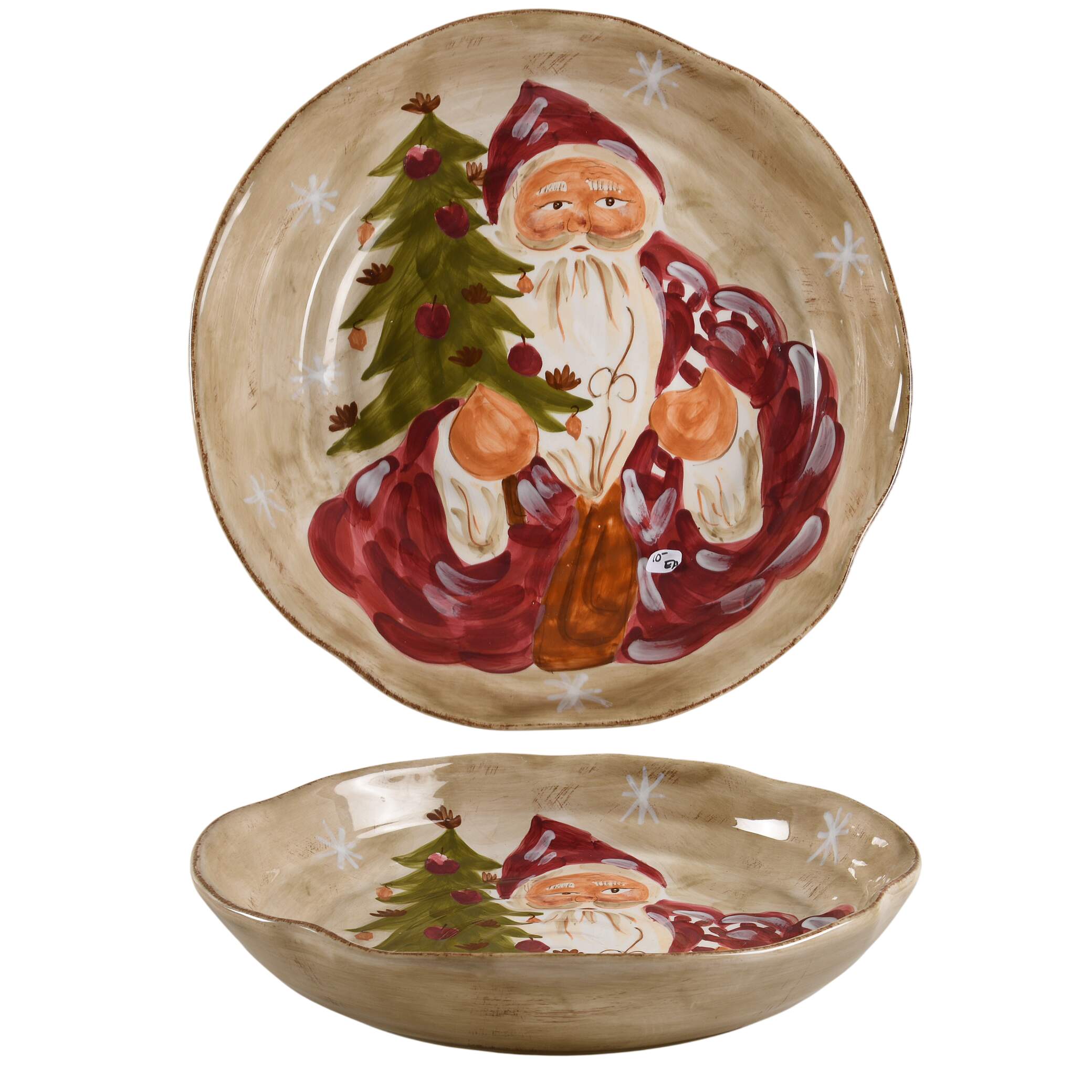 Old World Santa 14" Pasta Serving Bowl by Tabletops Unlimited-1