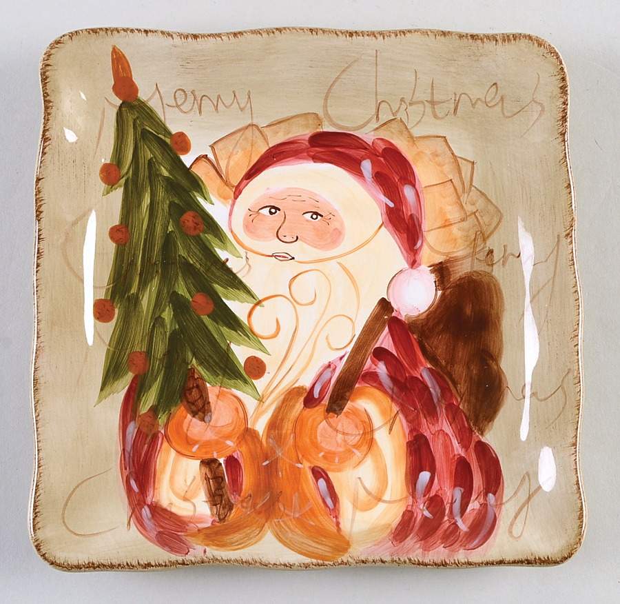 Old World Santa Square Salad Plate by Tabletops Unlimited-1